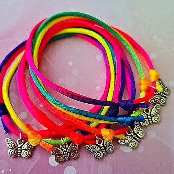 Butterfly charm bracelets party favours