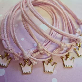 six princess crown friendship bracelet party favours