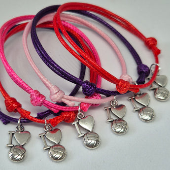 six netball charm bracelets party bag fillers football