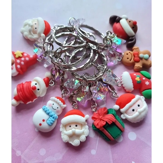 10 Christmas keyrings-luxury party bag filler - keyrings