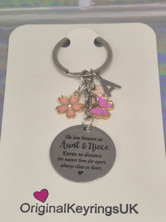 Personalised Aunt and Niece keyring gifts for her - Party bag essentials  #