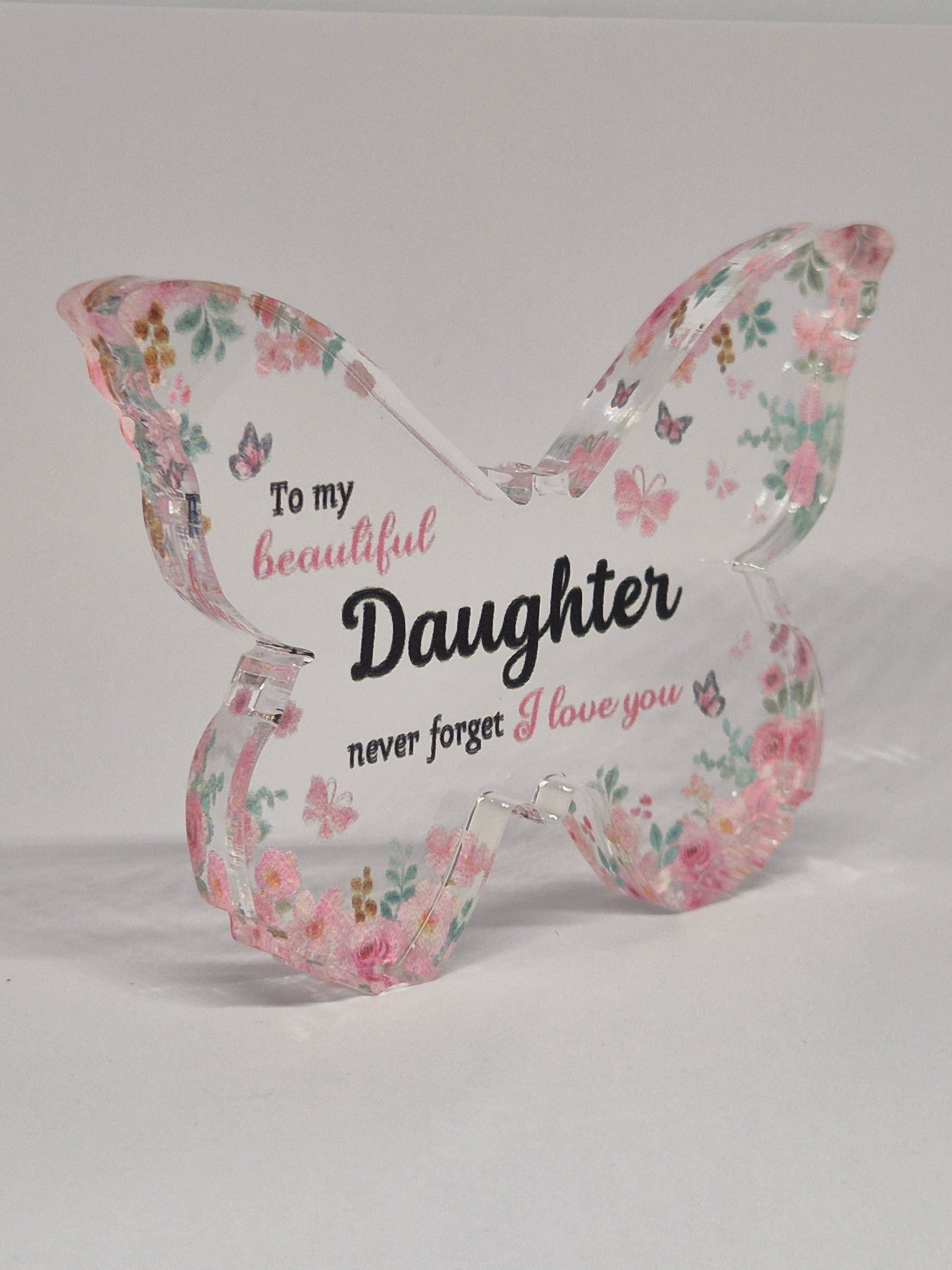 daughter acrylic gift butterfly shape