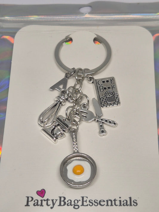 Personalised chef/cook keychain-party bag essentials