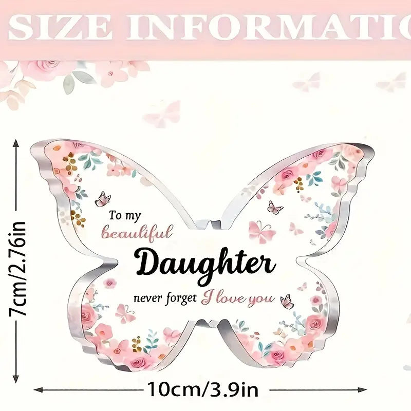 size guide butterfly shaped daughter acrylic plaque