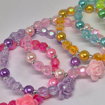 16 flower charm bracelets party bag filler