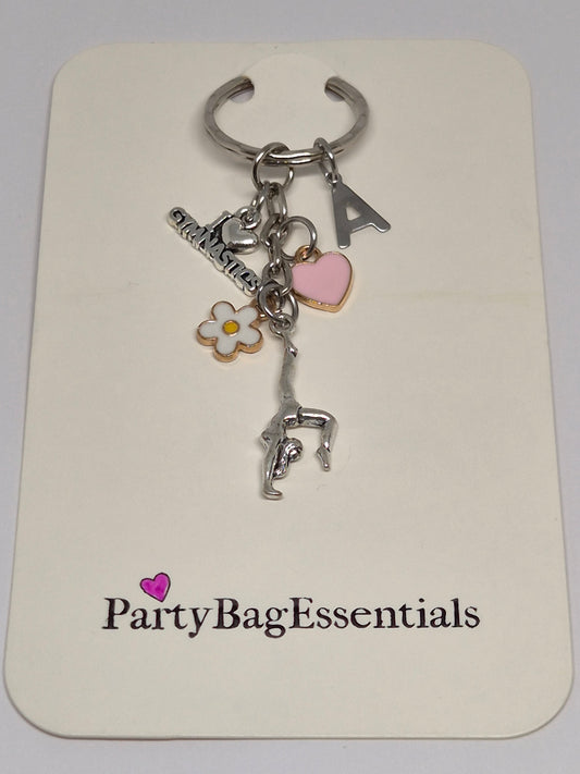 gymnastic keyring heart flower i love gymnastics-party bag essentials