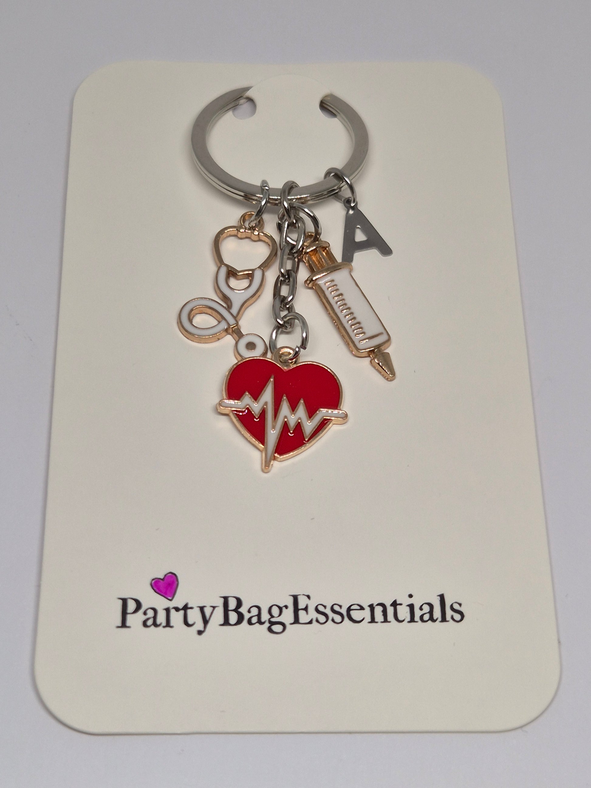 Doctor medical keyring packaged heart stethoscope syringe-party bag essentials