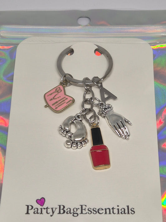 Nail technician keychain nail varnish hand feet nail tools charms gift packed-party bag essentials