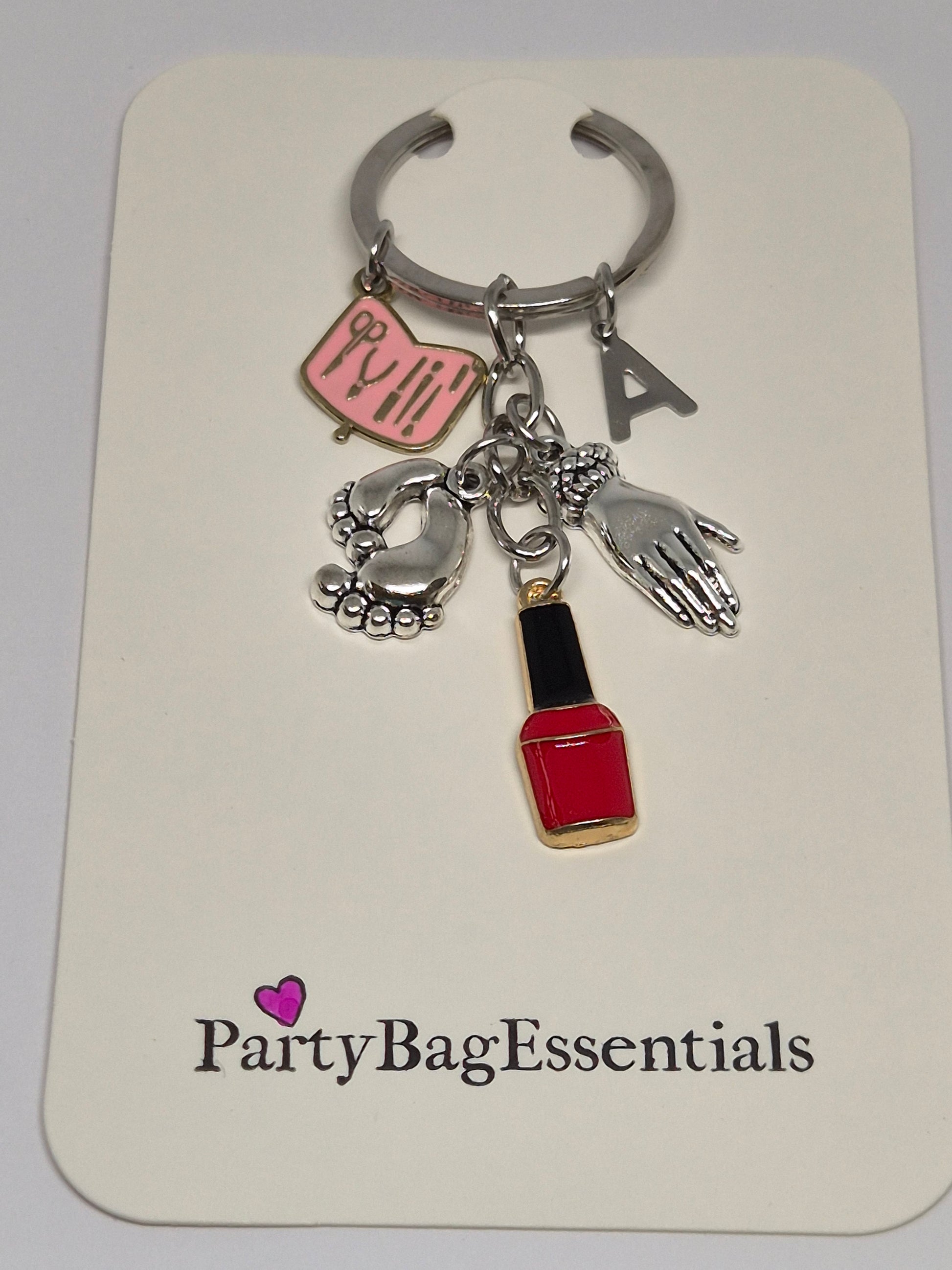 Nail technician keychain nail varnish hand feet nail tools charms-party bag essentials