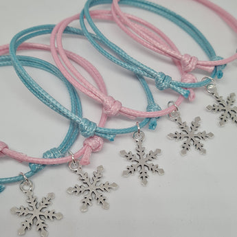 snowflake charm friendship bracelet party bag fillers